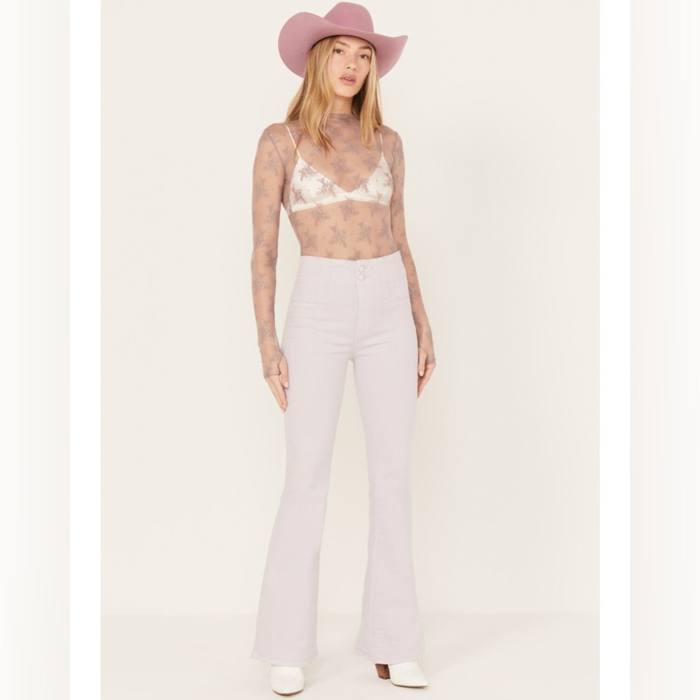 Free People White Flare Jeans